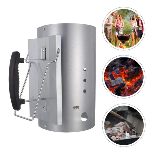 Heavy-Duty Stainless Steel Charcoal Chimney Starter | Portable Quick Fire Bucket
