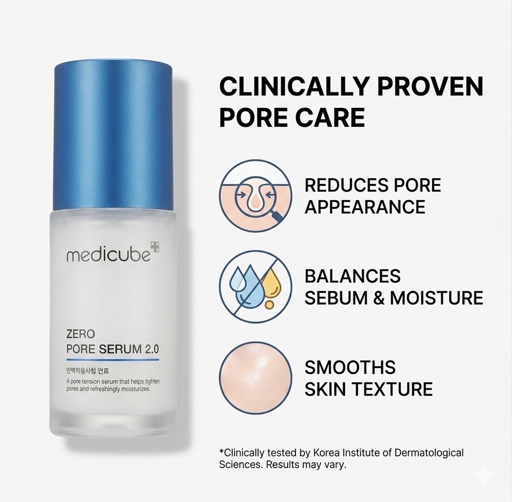 Medicube Zero Pore Serum 2.0 - Pore Minimizing & Sebum Control Serum (1.18 oz / 27ml)