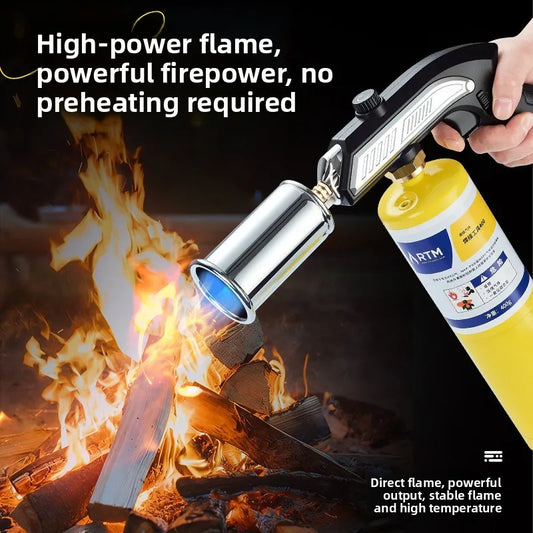 High-Power Windproof Propane Torch Igniter | Heavy-Duty Outdoor BBQ &amp; Camping Flame Gun